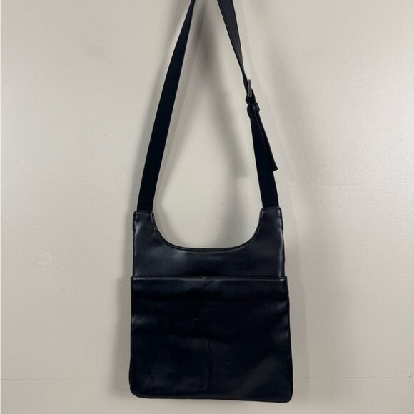 Nine West Black Leather Crossbody Bag Purse Y2K Minimalist Indie Boho Retro - Picture 2 of 9